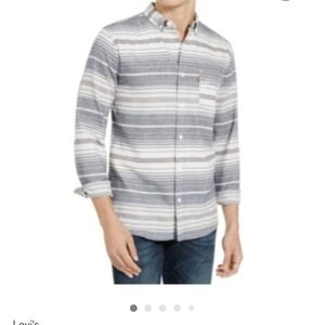 Levi's Black and White Striped Casual Shirt Size L